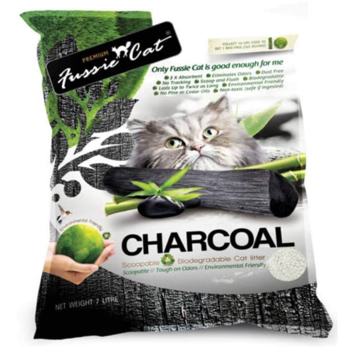 fussie cat cat litter paper charcoal 7L