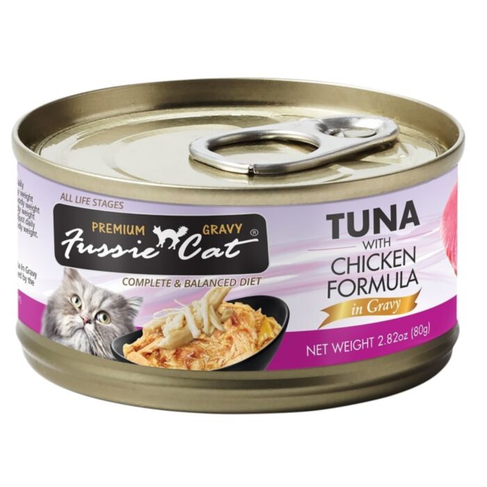 Fussie Cat Black Label Premium Gravy Canned Food - Tuna with Chicken 80g