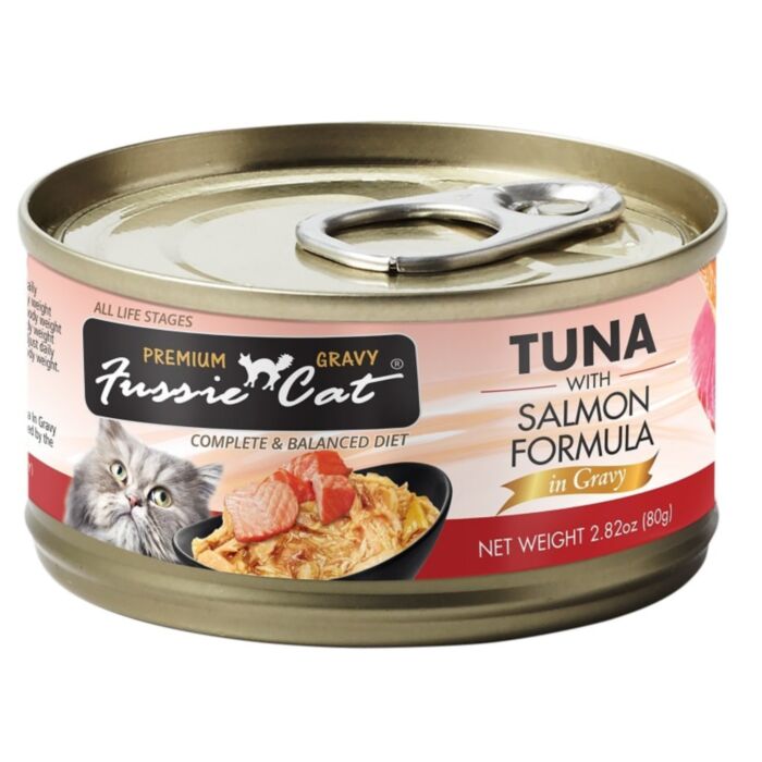 Fussie Cat Black Label Premium Gravy Canned Food - Tuna with Salmon 80g