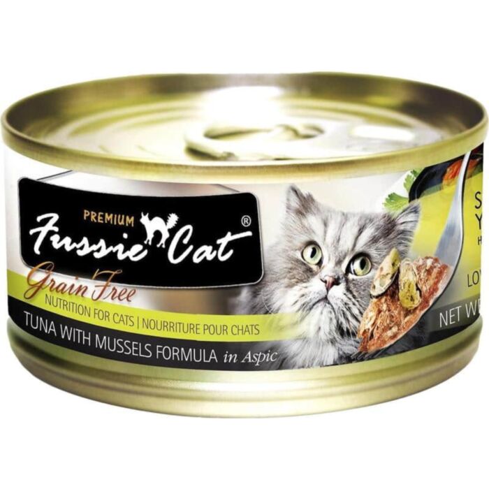 Fussie Cat Black Label Premium Canned Food - Tuna with Mussels 80g