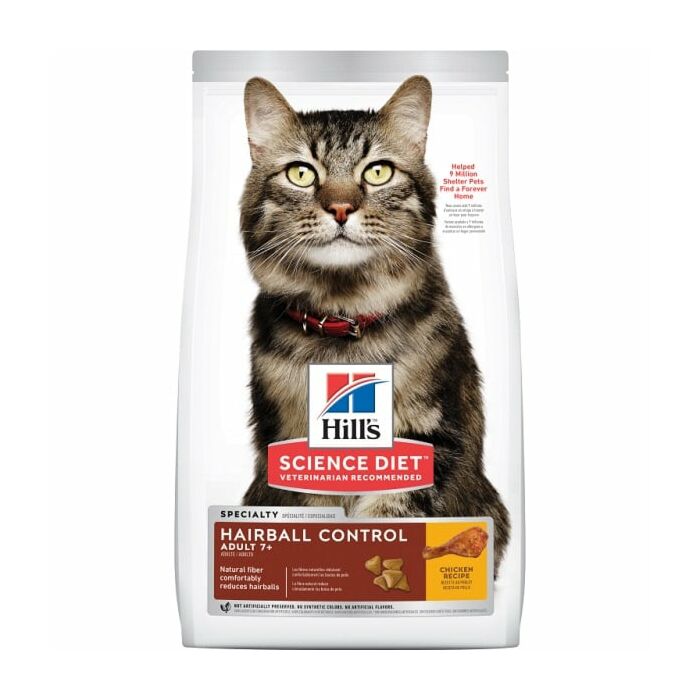 Hills Science Diet Cat Food - Hairball Control Adult 7+