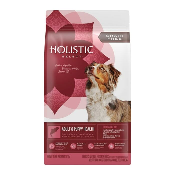 Holistic Select Dog Food - Grain Free Adult & Puppy - Salmon Anchovy & Sardine