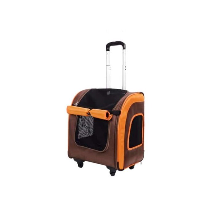 IBIYAYA Liso Backpack Parallel Transport Pet Trolley - Orange/Brown