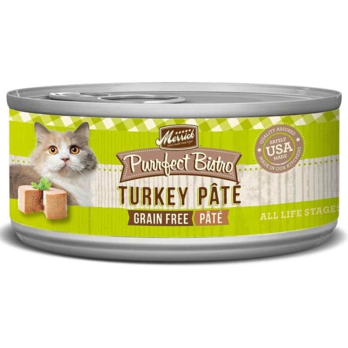 Merrick Cat Canned Food - Purrfect Bistro Grain Free - Turkey Pate 5.5oz