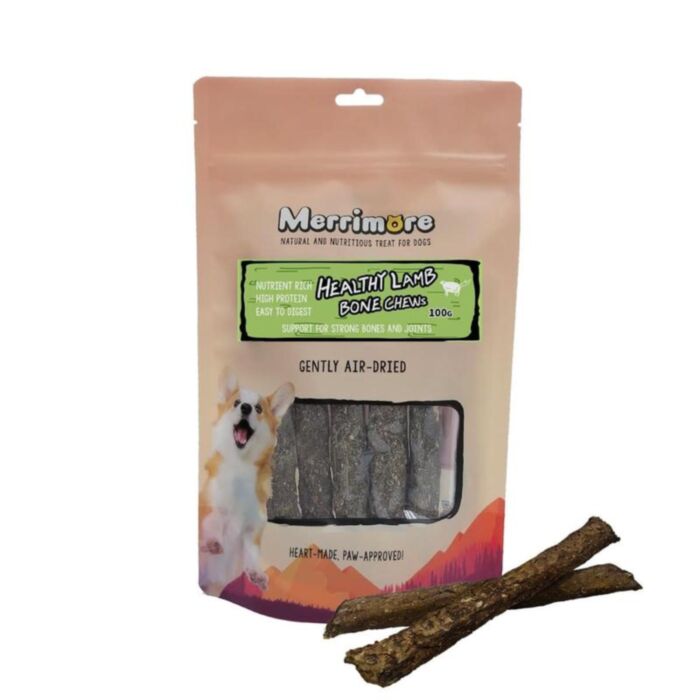 Merrimore Dog Treat - Air Dried Healthy Lamb Bone Chews 100g