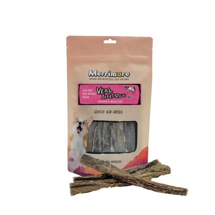 Merrimore Dog Treat - Air Dried Veal Jerky Sticks 80g