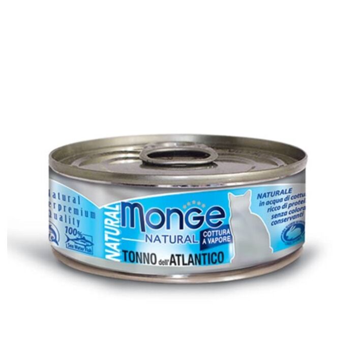 MONGE Cat Canned Food - Natural - Atlantic Tuna 80g