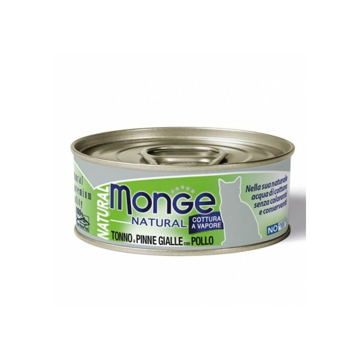 MONGE Cat Canned Food - Natural - Yellowfin Tuna with Chicken 80g