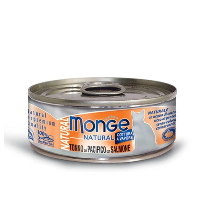 MONGE Cat Canned Food - Natural - Yellowfin Tuna with Salmon 80g
