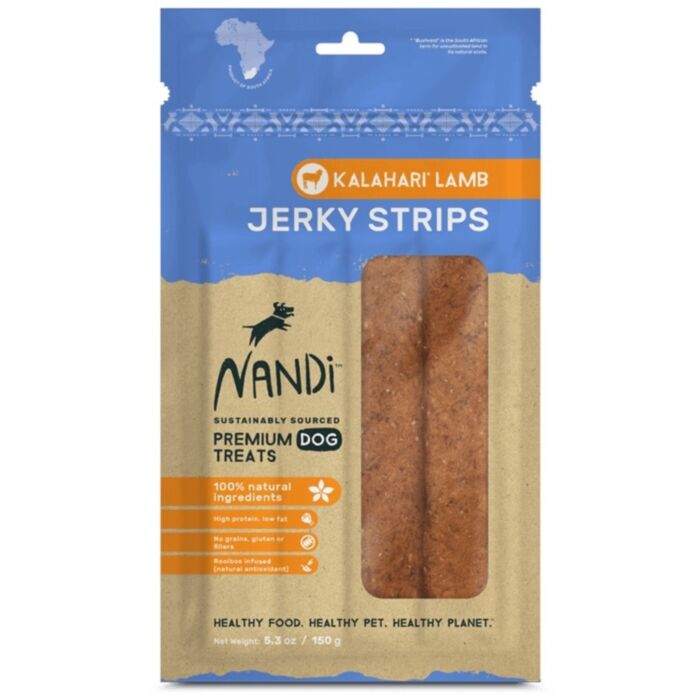 NANDI Dog Treat - Premium Kalahari Lamb Jerky Strips 150g
