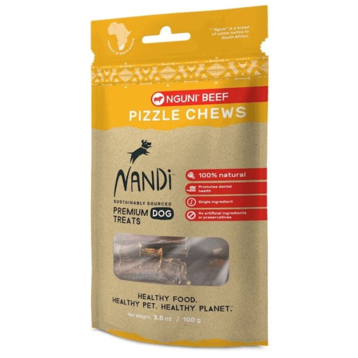 NANDI Dog Treat - Nguni Beef Pizzle Chews 100g 