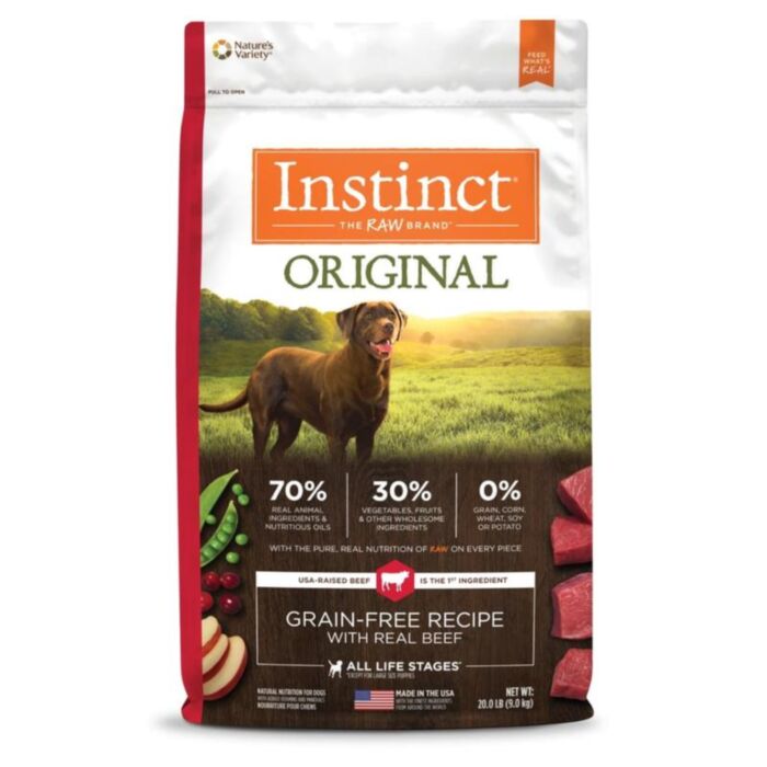 Nature's Variety Instinct Dog Food - Original - Grain Free Beef 20lb
