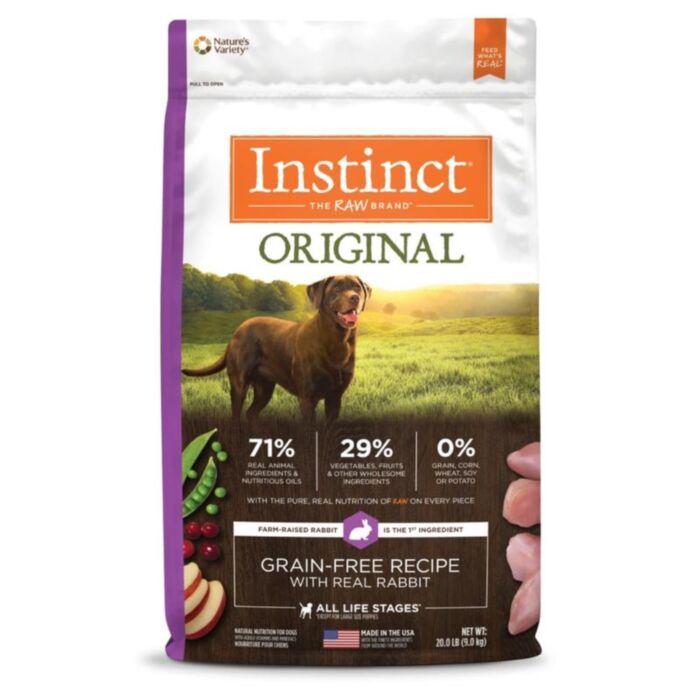 Nature's Variety Instinct Dog Food - Original - Grain Free Rabbit 20lb