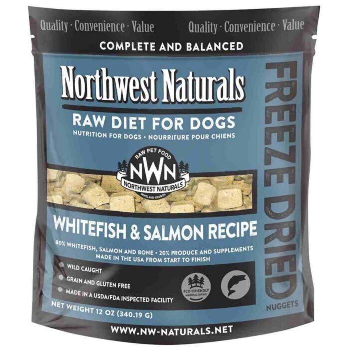 Northwest Naturals Freeze Dried Dog Food - Whitefish & Salmon 340g