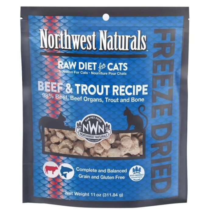 Northwest Naturals Freeze Dried Cat Food - Beef and Trout 11oz / 311g