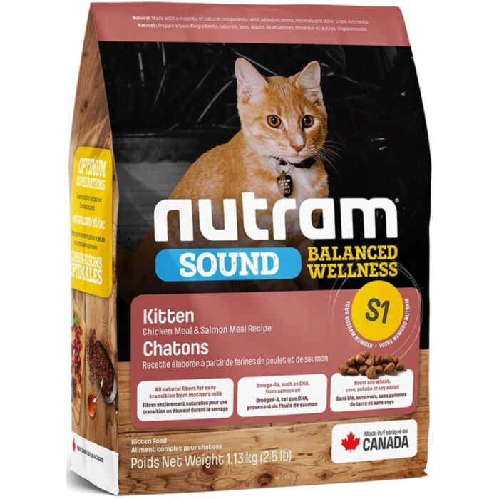 Nutram Cat Food - S1 Sound Balanced - Wellness Kitten Food 1.13kg