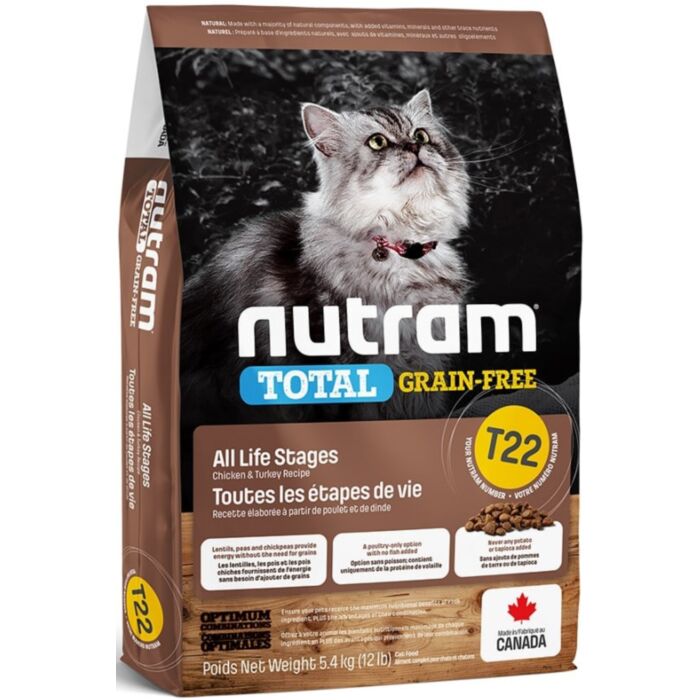 Nutram Cat Food - T22 Grain Free - Turkey & Chicken