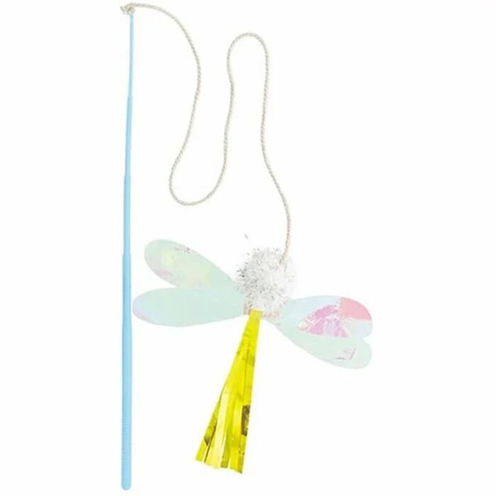Petio Cat Toy - Dragonfly Teaser with Yellow Glitter Tape