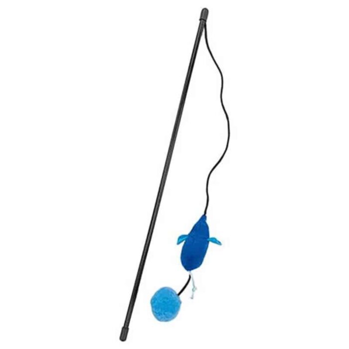 Cat Toy - Blue Teaser with Mouse & Ball