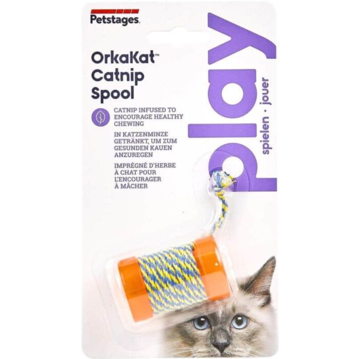 Petstages Cat Toy - OrkaKat Catnip Spool with String (2 inch)