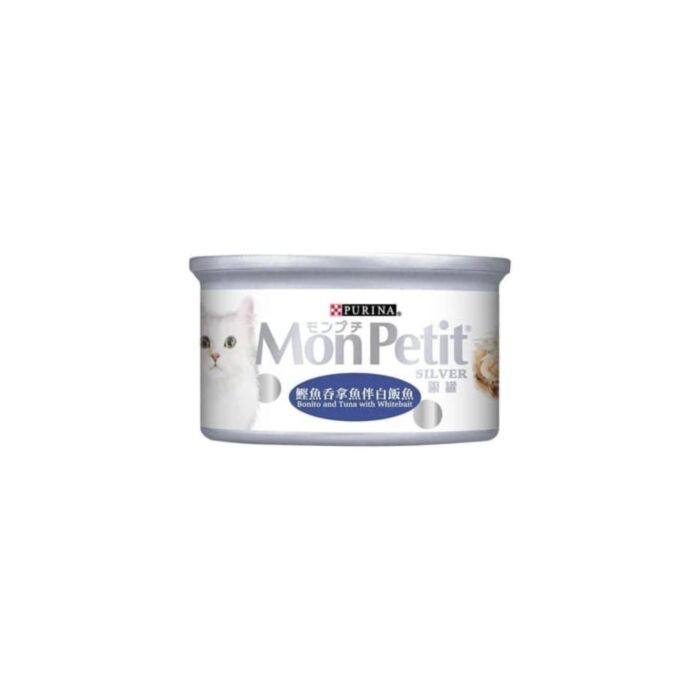 Purina Mon Petit Cat Canned Food - Silver - Bonito & Tuna with Whitebait 80g
