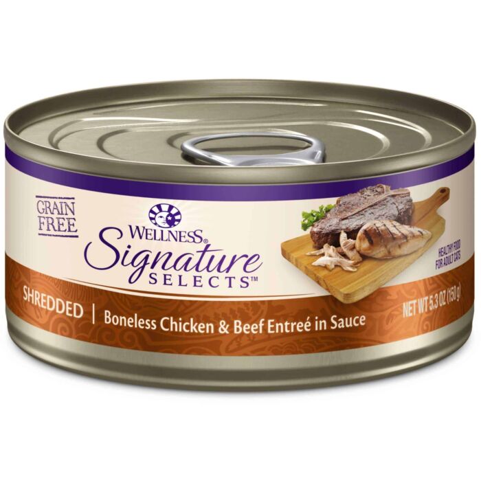 Wellness CORE® Signature Selects® Cat Canned Food - Shredded Boneless Chicken & Beef 2.8oz