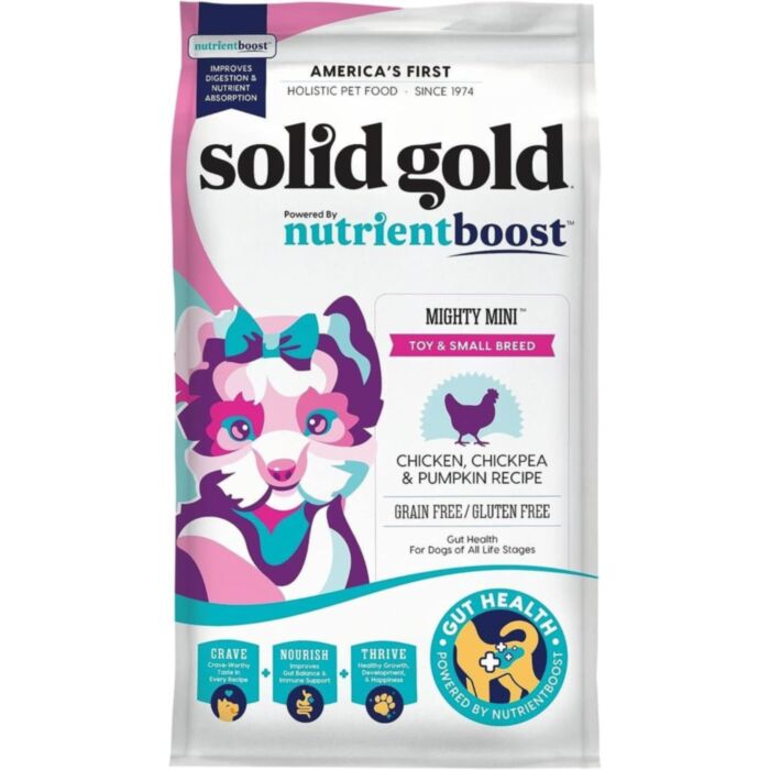 Solid Gold Dog Food - NutrientBoost Mighty Mini - Grain Free - Small Breed - Chicken, Chickpea & Pumpkin