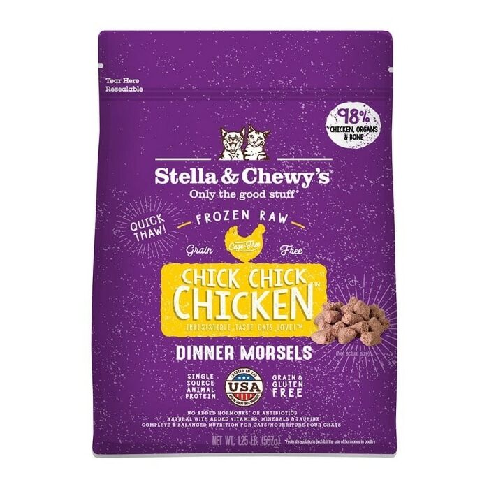 Stella & Chewys Cat Food - Frozen Raw Dinner Morsels - Chick Chick Chicken