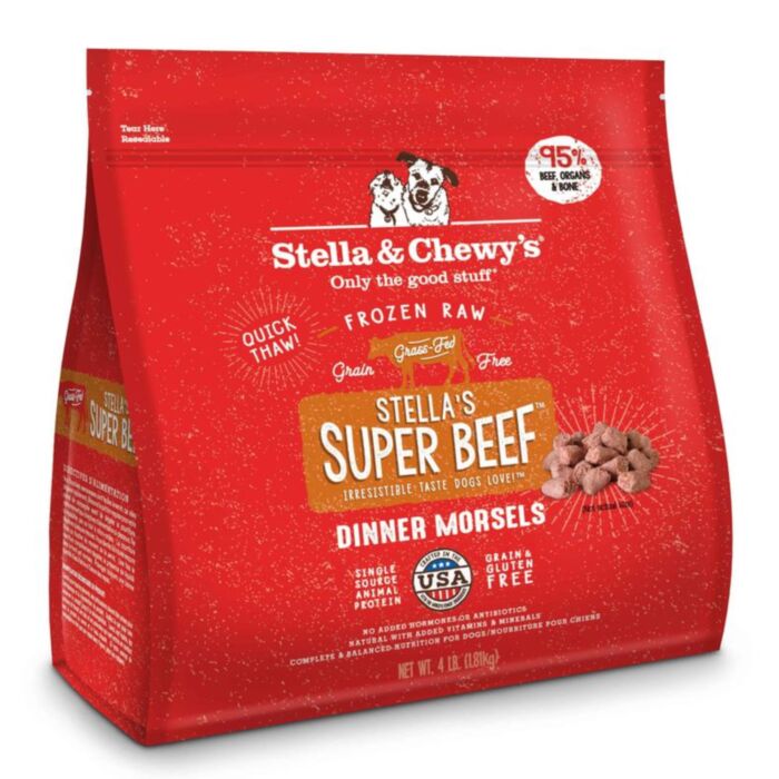Stella & Chewys Dog Food - Frozen Raw Dinner Morsels - Stella’s Super Beef 4lb
