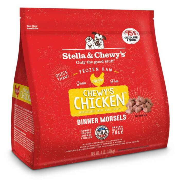 Stella & Chewys Dog Food - Frozen Raw Dinner Morsels - Chewy’s Chicken 4lb