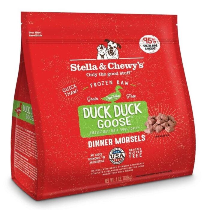 Stella & Chewys Dog Food - Frozen Raw Dinner Morsels - Duck Duck Goose 4lb