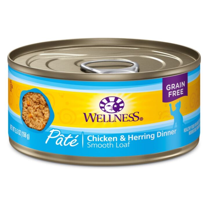 wellness complete health cat canned chicken herring