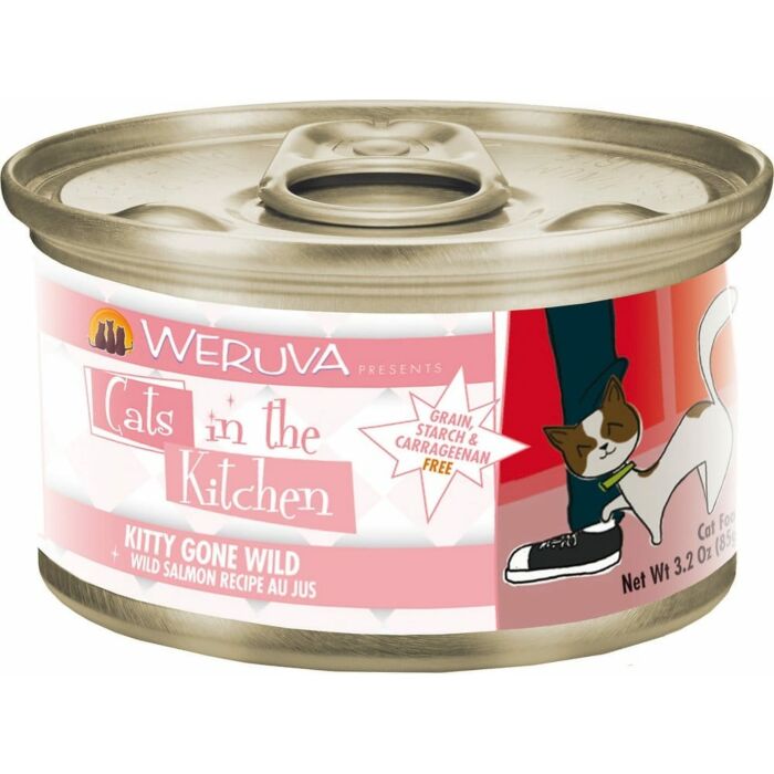WERUVA Grain Free Cat Canned Food - Kitty Gone Wild with Wild Salmon (6oz)