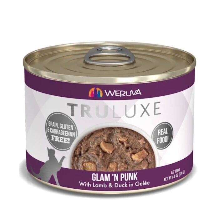 WERUVA TRULUXE Grain Free Cat Can - Glam 'N Punk with Lamb & Duck in Gelee 6oz 