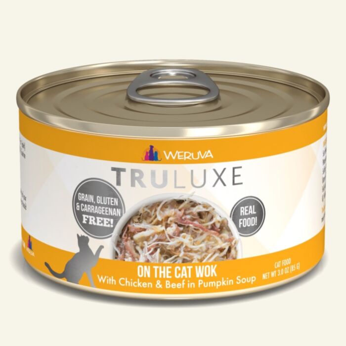 WERUVA TRULUXE Grain Free Cat Can - On The Cat Wok with Chicken & Beef in Pumpkin Soup 3oz