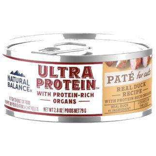 Natural Balance Cat Canned Food - Ultra Protein - Duck with Protein-Rich Organs Pate 2.8oz