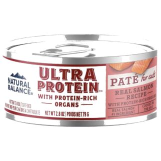Natural Balance Cat Canned Food - Ultra Protein - Salmon with Protein-Rich Organs Pate 2.8oz