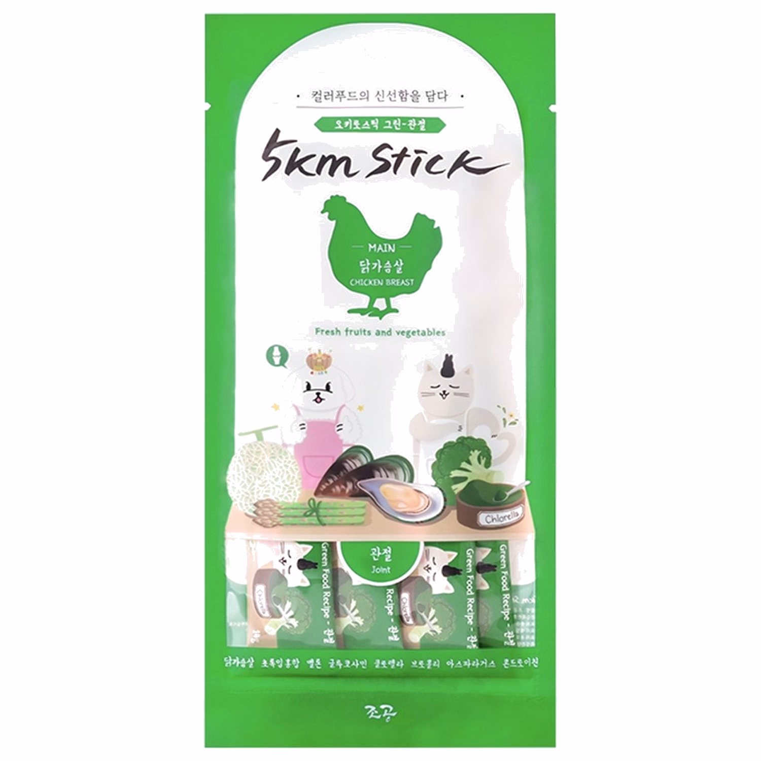 Chogong Cat Treat (Green) - 5km Stick - Chicken 4x14g