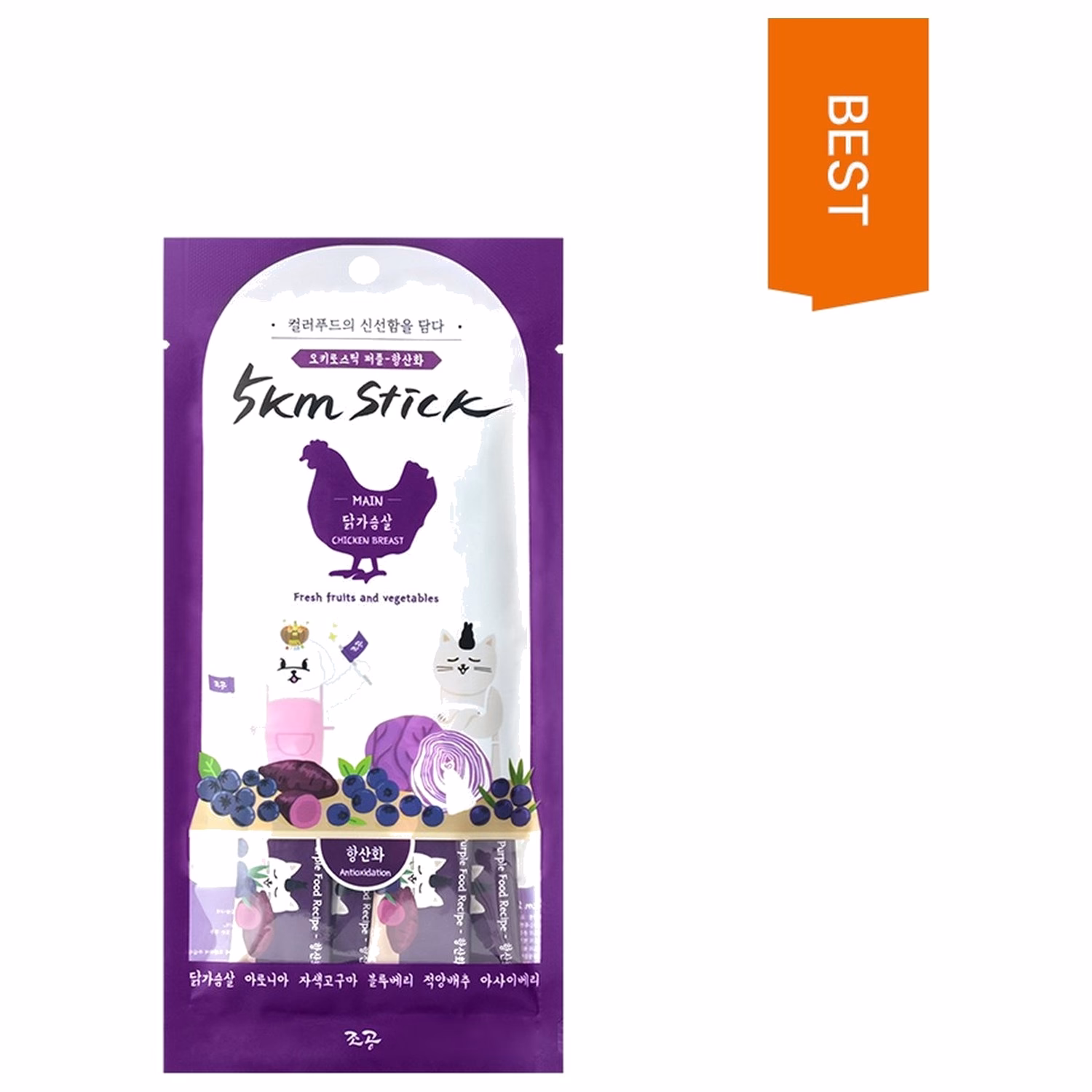 Chogong Cat Treat (Purple) - 5km Stick -Chicken 4x14g