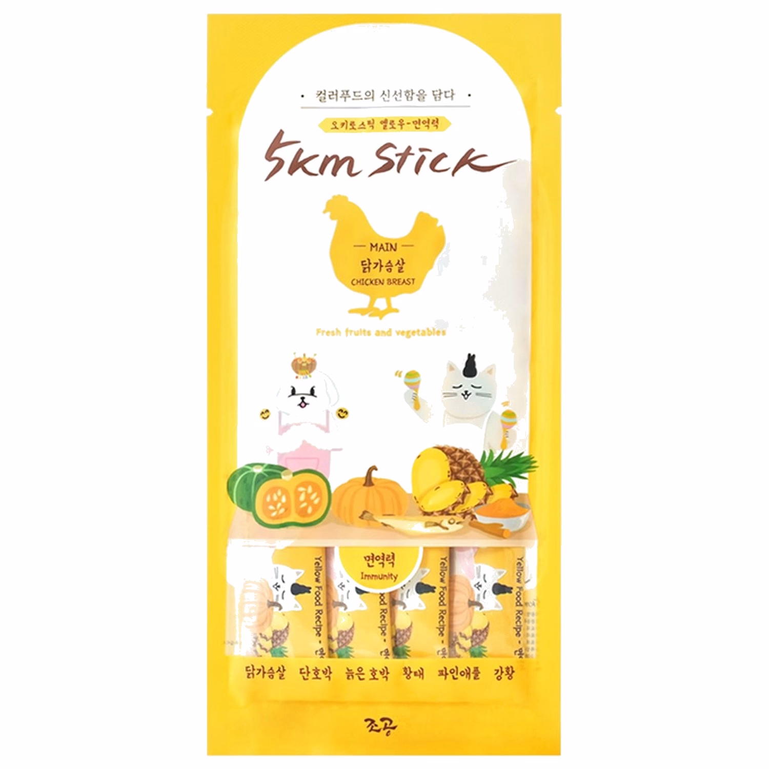 Chogong Cat Treat (Yellow) - 5km Stick - Chicken 4x14g