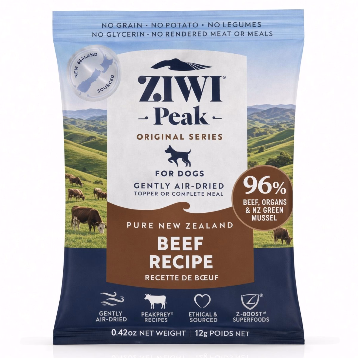 試食裝 Ziwipeak新西蘭巔峰狗糧 - 風乾脫水 - 無穀物牛肉配方