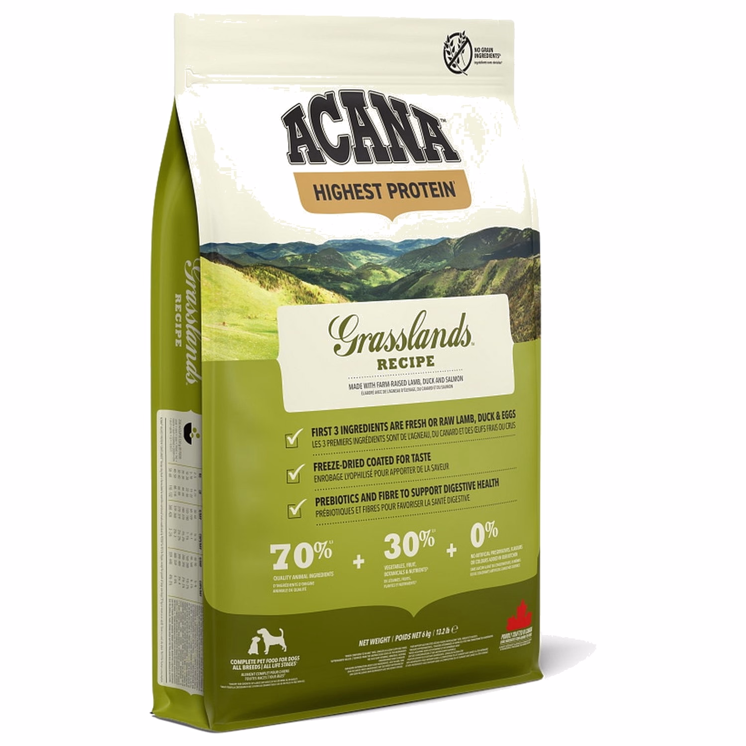 Acana 加拿大愛肯拿狗乾糧 - 區域系列 - 無穀物草原 (羊肉 + 鴨肉 + 魚肉)