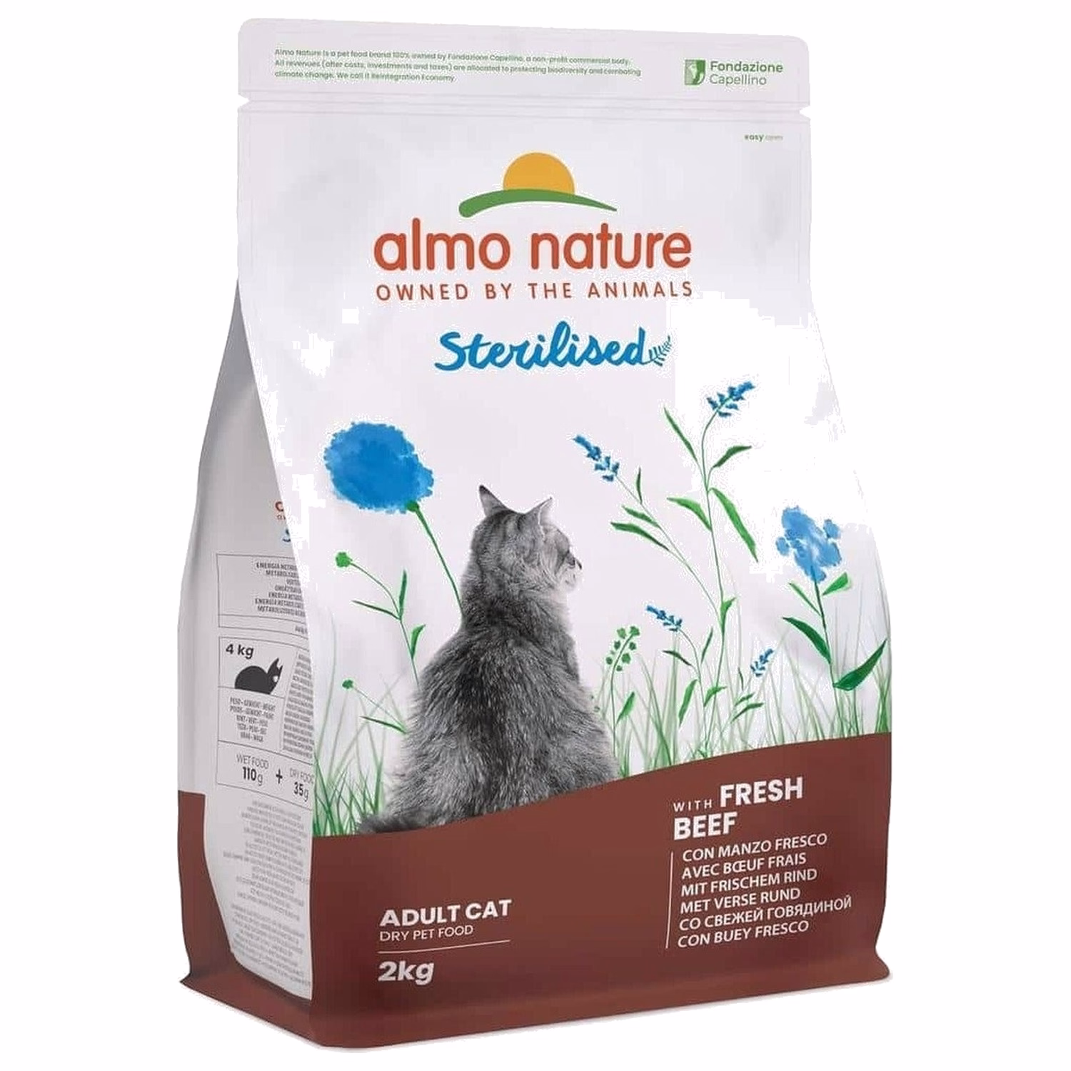 Almo Nature 貓乾糧 - 絕育 - 牛肉米飯配方 2kg