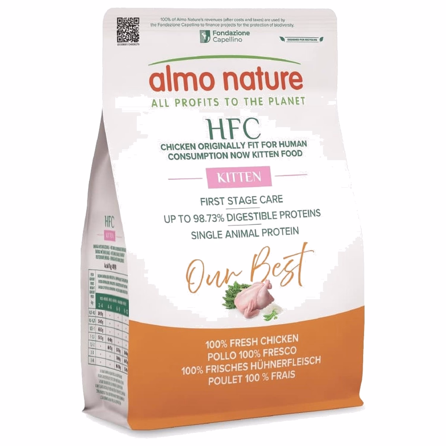 Almo Nature Kitten Food - HFC Human Grade - 100% Fresh Chicken 1.2kg