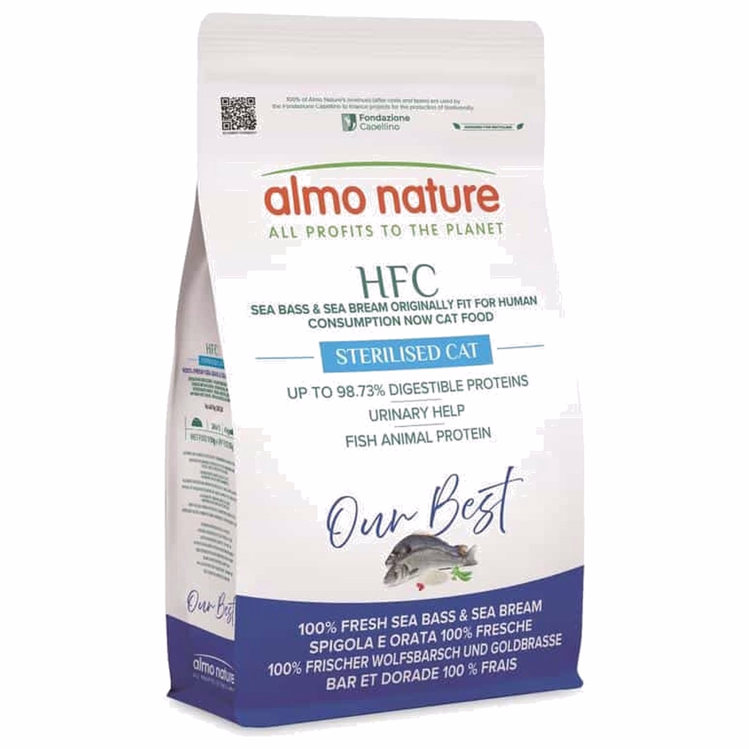 Almo Nature HFC Our Best 成貓糧 - 絕育貓 - 新鮮鱸魚 鯛魚 1.2kg