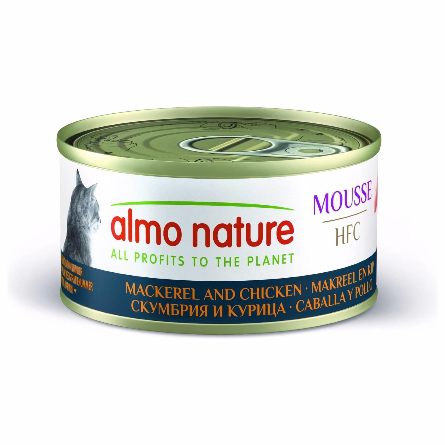 Almo Nature 貓濕糧 - HFC天然慕斯系列 - 鯖魚&雞肉 70g