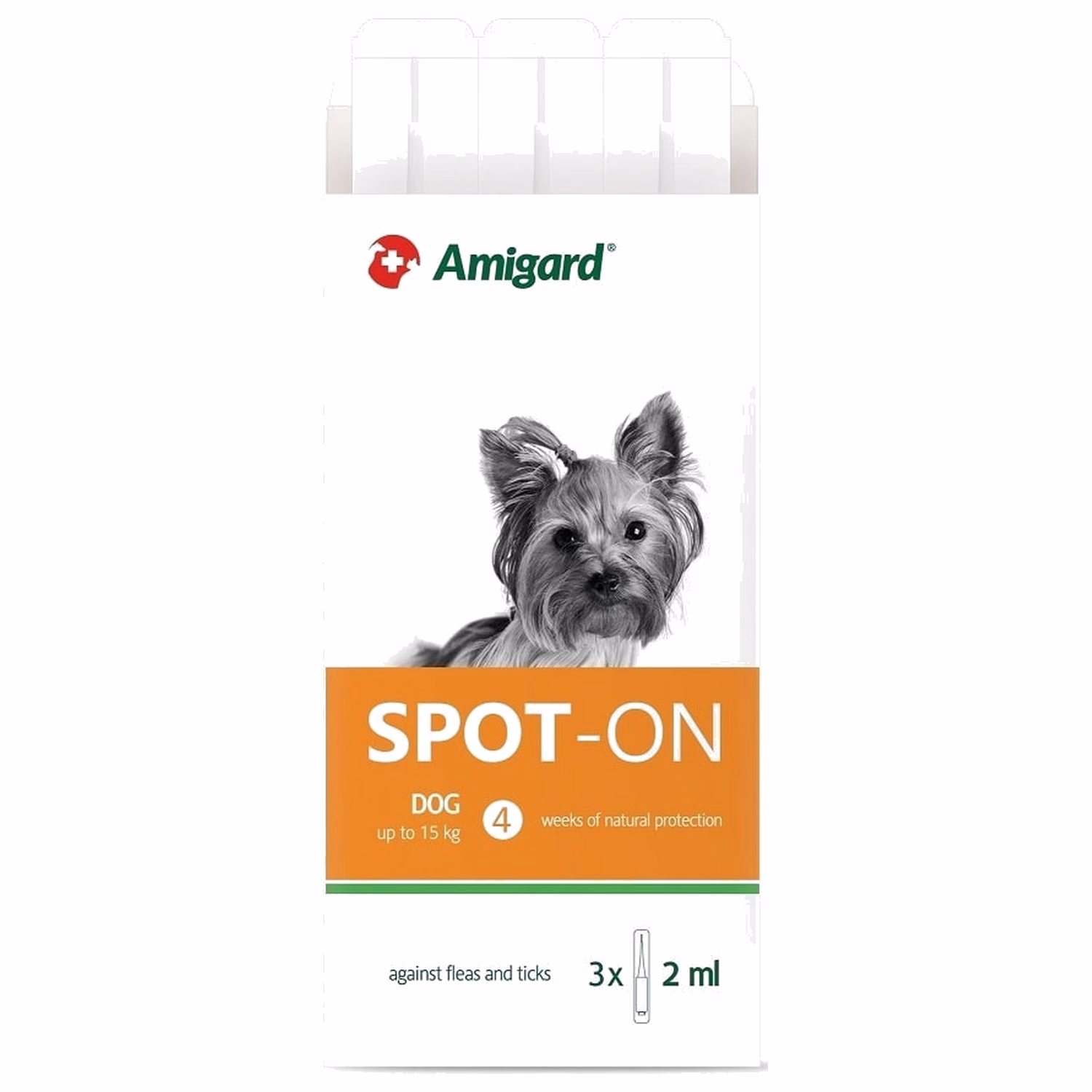 Amigard Spot-On Natural Flea & Tick Repellent for Small Dogs upto 15kg - 3x2ml