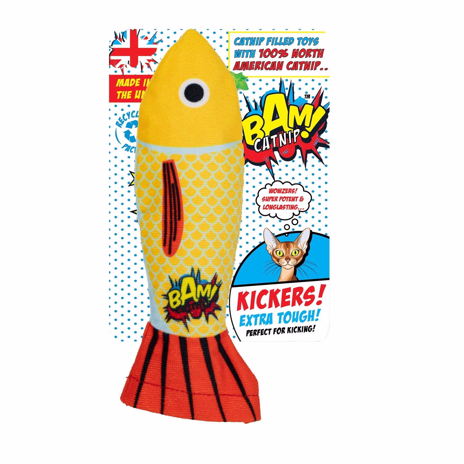 BAM Cat Toy - Fish Kicker with Catnip
