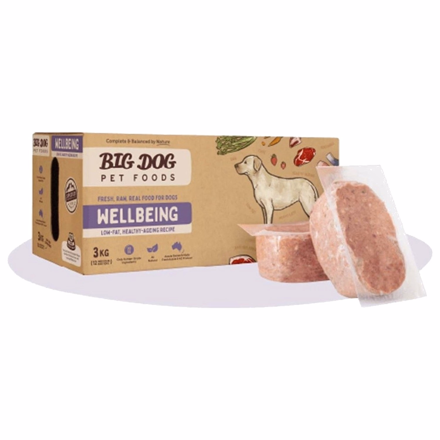 BIG DOG Scientific Range Frozen Raw Dog Food - WellBeing 3kg