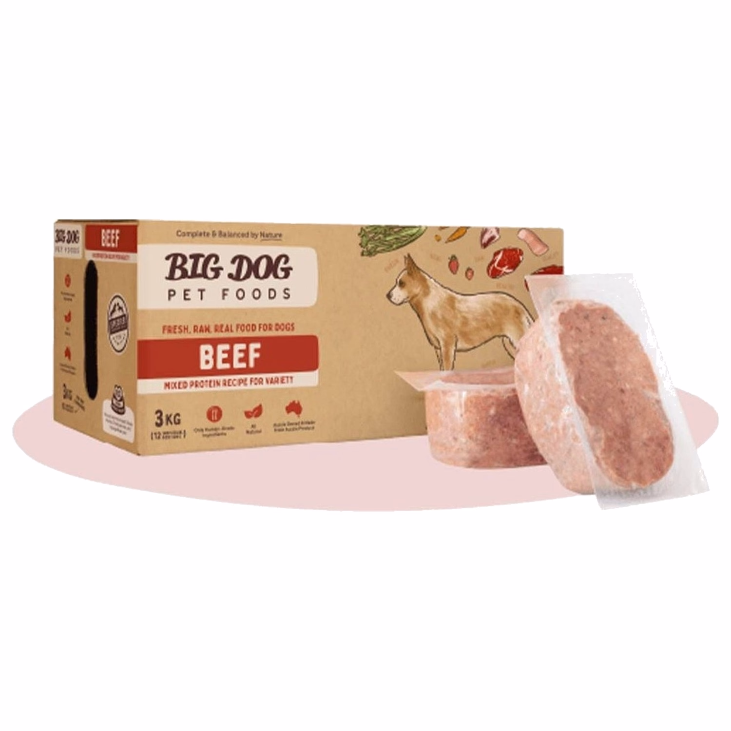 Big Dog 急凍狗糧 - 牛肉配方 3kg